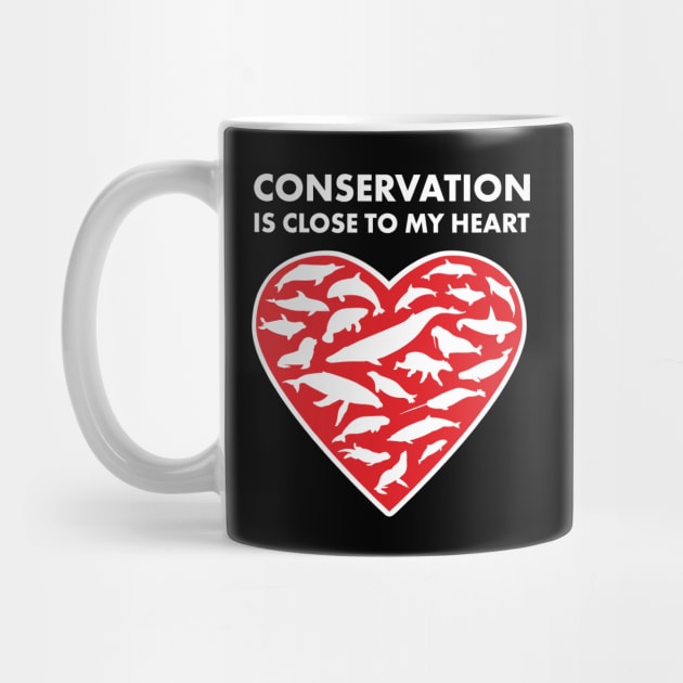 Marine Mammals Conservation Heart by Peppermint Narwhal